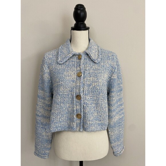 J.Crew Textured cropped lady jacket in space-dyed yarn NWT Size M - Picture 12 of 13